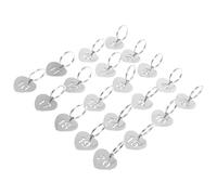 POPETPOP 20pcs Heart Shaped Titanium Steel Numbered Key Tags with Rings, Sturdy and Easy Attachment Metal Number Badges for Kindergarten Locker and Luggage Tags