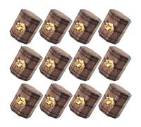 POPETPOP 20pcs Hexagon Wooden Treasure Chest Candy Boxes with Wood Grain Finish - Mini Pirate Themed Favor Boxes for Halloween Game Party Supplies and Birthday Decorations