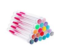 POPETPOP 20Pcs Multi-Colored Empty Mascara Tubes and Wands Set with Lash Extension Brushes, Refillable Eyelash Cream Bottles Makeup Tool Kit for Professional Eye Cosmetics