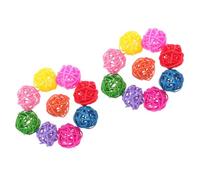 POPETPOP 20pcs Rattan Balls Bird Chew for Parrots Small Animals Pet Teeth Care DIY Home Decor 4cm Cage for Hamsters Bunnies Random Color
