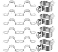 POPETPOP 20pcs Rigid Strap Clamps U Bracket Stainless Steel Tube Clamp Mounting Bracket for Pipeline Laying and Plumbing Fixing with Sturdy Corrosion-Resistant Design 2.95x0.79x0.98in