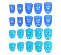 POPETPOP 20pcs Silicone Guitar Finger Protectors and Finger Guards Set for Guzheng and Sewing Instrument Accessories Thumb and Sleeves in Light Blue and Navy Blue for Musician Protection