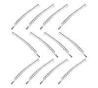 POPETPOP 20pcs Sparkly Rhinestone Hair Clip with Non Slip Grip, Silver Alloy Single Line Barrette for Women, High Shine Decorative Hair Accessory for Special Occasions and Everyday