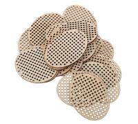 POPETPOP 20pcs Wooden Cross Stitch Discs with Holes 6x4.5cm Mini Oval Craft Blanks for DIY Hanging Ornaments and Christmas Tree Decorations