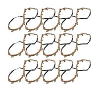 POPETPOP 20pcs Woven Leaf Hair Headband DIY Craft Materials Natural Faux Leaf Braided Wreath for Party Costume and Wedding Hair Accessories