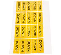 POPETPOP 20pcs Yellow Pvc down Label Stickers with Non-setting Adhesive, Practical and Easy to Remove Safety Decals for Machine Devices, for Bedroom and Company Use