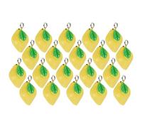 POPETPOP 20pcs Yellow Resin Lemon Charms for Jewelry Making with Fresh and Pretty Design, Mini Fruit Pendants for DIY Art Craft Projects, Bracelets, Earrings, and Bottle Charms