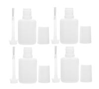 POPETPOP 22pcs 10ml White Nail Polish Bottles with Brush, Empty Nail Glue and Cuticle Oil Containers for Travel and DIY Manicure Set