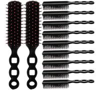 POPETPOP 24 Pack Hair Brushes Bulk - Black Detangling Hairbrush Multipack for Women Men - Lightweight Styling Comb Set for Professional Salon, Hotel Amenities, Travel Kits & Charity Donations