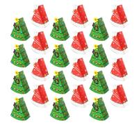 POPETPOP 24pcs Christmas Tree Candy Boxes Party Decorations Paper Holiday Candy Case with Assorted Color and Creative Shape for Xmas Party Favour Supplies