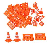 POPETPOP 24pcs Mini Traffic Signs Plastic Training Cones Boys and Girls Traffic Lights School Educational Plaything