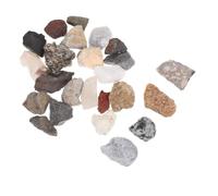 POPETPOP 24pcs Natural Stone Mineral Collection Kit in Display Box for Geology Teaching and Science Experiments, Resistant to Damage Rock Specimens for Enthusiasts and Collectors