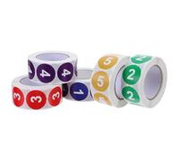 POPETPOP 2500pcs Number Sticker Round Number Labels 1-5 Small Size Self-Adhesive Coated Paper for Efficient Management Daily Use Mailbox Storage Bins