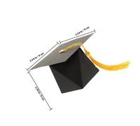 POPETPOP 25pcs Graduation Candy Box Black Paper Graduation Cap Shaped Multi-function Candy Container with Easy Assembly and Writable Surface for Parties and Anniversary Ceremonies