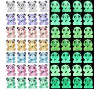 POPETPOP 28pcs Mini Luminous Resin Panda Figurines Micro Landscape Decorations Glow-in-the-dark Tiny Panda Animals for Dollhouse Garden and Bonsai Accessories