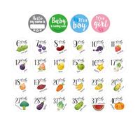 POPETPOP 28pcs Pregnant Women Belly Stickers No Residue, Safe for Maternity, Maternal Photo Props for Expectant Mothers to Capture Baby Growth Markers