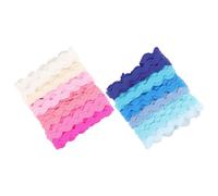 POPETPOP 2pcs 8mm Wave Trim Ribbon Multicolour Curved Edge DIY Wrapping Ribbon 6 Yards for Crafting Party Decoration Sewing Embellishments