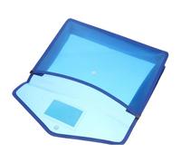 POPETPOP 2pcs A4 Waterproof Document File Organizer Bags with Snap Closure, Blue Plastic Folder Pouches for Important Contract Storage and Receipt Bill Card Filing in Office and School Use