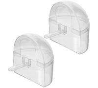 POPETPOP 2pcs Acrylic Bird Food Feeder Bowl with Buckle Design for Parrots Cage Hanging Seed Feeding Container Bird Feeding Tool Set for Pet Supplies