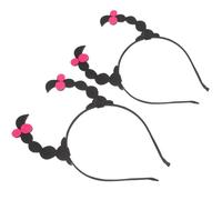 POPETPOP 2pcs Adjustable Cute Cartoon Braided Hairband Headbands and Adults, Non Woven Fabric and Plastic Material, for Dress-up and Themed Parties