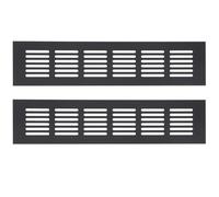 POPETPOP 2pcs Air Vent Grille Breathable Mesh, Aluminum Alloy, 60x250mm, Black, for Cabinets and Storage Cabinets, Heat Dissipation and Corrosion Resistant