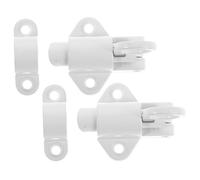 POPETPOP 2pcs Aluminum Alloy Self-Closing Spring Door Latches for Cabinet Window Gate Locking, Automatic Barrel Bolt with Resilient Slide Mechanism, White Finish for Loft Ceiling Hatch