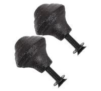 POPETPOP 2pcs Antique Cast Iron Round Cabinet Knobs with Scratch-Resistant Finish and Easy Installation, Classic Vintage Style Handles for Cupboards and Modern Minimalist Interiors