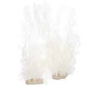 POPETPOP 2Pcs Aquarium landscaping fish tank aquatic plant tall aquarium decor aquarium decorations large and tall faux plant plastic aquarium plants for betta fish freshwater white