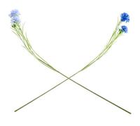 POPETPOP 2pcs Artificial Cornflower Bouquet 3 Heads Each, Realistic Silk Cloth Flowers for DIY Crafts and Garden Decoration, Lifelike Blue Tabletop Flower Decor