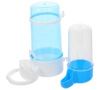 POPETPOP 2pcs Automatic Bird Water Feeder and Food Container Set, Small 200ml Large 415ml, Multipurpose Drinking Bowl for Poultry, Quail, Chickens, Suitable for Bird Cages and Farm Use
