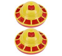 POPETPOP 2pcs Automatic Chick Waterer and Poultry Feeder Plastic Drinking Basin for Chickens Farm Poultry Supplies Water Container for Brooding and Raising