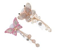 POPETPOP 2pcs Badge Accessory Id Clips Delicate Rhinestone Alloy Material Multi-Function Practicality Wing Pattern for Nurses and Restaurant Servers