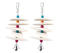 POPETPOP 2pcs Bird Cuttlebone Chew Toys Hanging Cuttlefish Bones Parrot Cage Toys Bird Bite Toys for Parakeet Cockatiel Conure Lovebird Canary Budgie Aquarium Reptile Tortoise Turtle