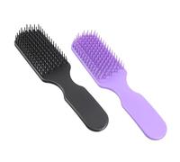 POPETPOP 2pcs Black Plastic Hairdressing Combs for Men and Women, Detangling Hair Brush with Scalp Massage, Removes Knots and Does Not Hurt Scalp, Suitable for Home Use and Hairdressing