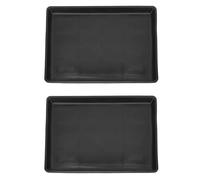 POPETPOP 2pcs Black Plastic Pet Cage Bedpans Poop Trays 43.5x32.4x2.5cm Dog Rabbit Cage Potty Tray for Training and Housebreaking