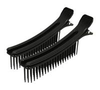 POPETPOP 2pcs Black Small Hair Curler Sectioning Clips Plastic Roller Holding Clips for Hot Roller Securing and Hair Styling, Suitable for Curling and Dyeing Use