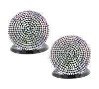 POPETPOP 2pcs Bling Car Engine Start Button Cover with Sparkling Rhinestones, Universal Fit Abs Push Button Start Protector for Car Decor and Auto Interior Decoration, Easy Installation
