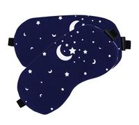 POPETPOP 2pcs Breathable Cotton and Linen Sleep Masks for Indoor and Camping Use, Eye Pressure with Delicate Design, Comfortable Travel Sleep Mask for Teens and Adults Random Color