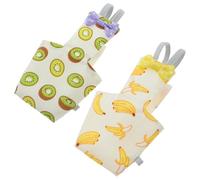 POPETPOP 2pcs Breathable Parrot Bird Diapers with Cute Banana and Kiwi Patterns, Reusable Lightweight Pet Clothes for Cockatiels, Budgies, and Small Flying Birds, Suitable for Indoor