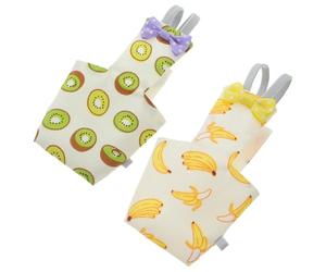 POPETPOP 2pcs Breathable Parrot Bird Diapers with Cute Banana and Kiwi Patterns, Reusable Lightweight Pet Clothes for Cockatiels, Budgies, and Small Flying Birds, Suitable for Indoor