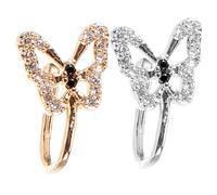 POPETPOP 2pcs Butterfly Nose Stud Jewelry Small Fake Nose Rings for Women Non Pierced Clip Septum Ring