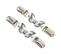 POPETPOP 2pcs Butterfly Sweater Cinch Clips Metal Cardigan Connect Clips for Women Blouse and Cardigan Vintage Retro Shawl to Keep Clothing in Place for Daily Commutes and Formal Events