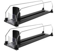 POPETPOP 2pcs Can Organizer for Fridge Beverage Pusher Dispenser with Plastic and Steel Construction, Smooth Movement, for Home Refrigerators and Convenience Stores