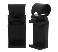 POPETPOP 2pcs Car Phone Holder for Dashboard and Steering Wheel with Adjustable Angle, Easy Installation, Black Plastic Material, for Navigation and Driving