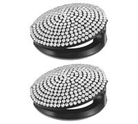 POPETPOP 2pcs Car Starter Button Cover with Crystal Rhinestones, Abs Material, Precise Compatibility and Protection for Engine Switch, Stylish Bling Design for Car Interior Decoration