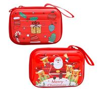 POPETPOP 2pcs Cartoon Christmas Tree Coin Purses in Red Tinplate with Zippered Storage, Functional Mini Wallets and Adults, for Christmas and Daily Use