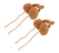 POPETPOP 2pcs Cartoon Plush Earmuffs for 10cm Dolls Mini Doll Ear Covers Winter Accessories Brown Tiny Cold Weather Gear for Styling and Crafting