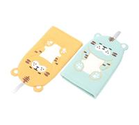 POPETPOP 2pcs Cartoon Tiger Bath Scrub Mitts Soft Exfoliating Bath Gloves for Boys and Blue and Yellow Cute Animal Shower Towels for Body Cleaning