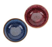 POPETPOP 2pcs Ceramic Kung Fu Tea Cups Fambe Glaze Porcelain Teaware Set Retro Small Tea Bowls for Gongfu Drinking at Home Random Color