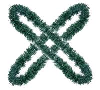 POPETPOP 2pcs Christmas Artificial Pine Garland with Realistic Needles for DIY Wreath Making and Home Outdoor Decoration Festive Holiday Party Decor for Garden Shop Door and Xmas